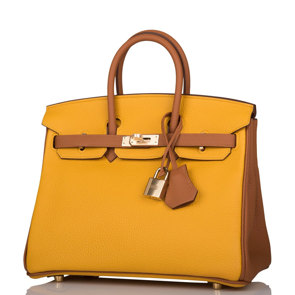 Hermes Special Order (HSS) Birkin 25 Jaune Ambre and Gold Togo Permabrass Hardware