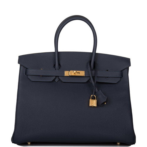 Hermes Bleu Nuit Togo Birkin 35cm Gold Hardware