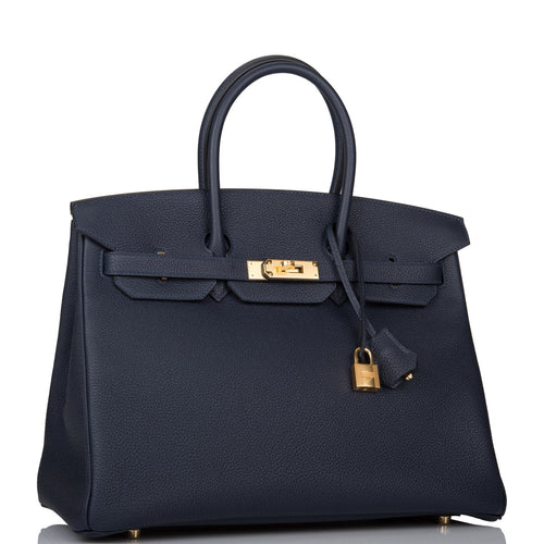 Hermes Bleu Nuit Togo Birkin 35cm Gold Hardware