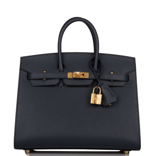 Hermes Birkin Sellier 25 Bleu Indigo Epsom Gold Hardware
