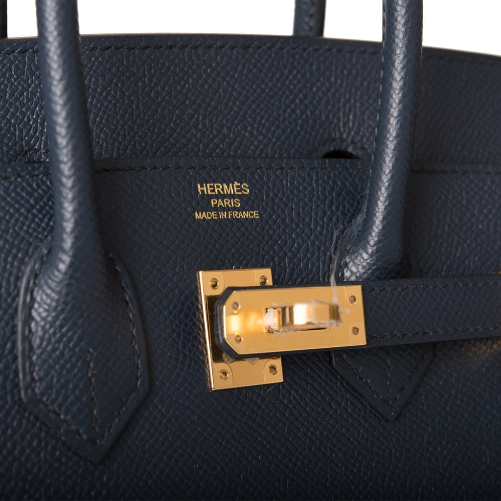 Hermes Birkin Sellier 25 Bleu Indigo Epsom Gold Hardware – Madison Avenue  Couture
