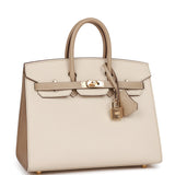 Hermes Special Order (HSS) Birkin Sellier 25 Craie and Trench Epsom Permabrass Hardware