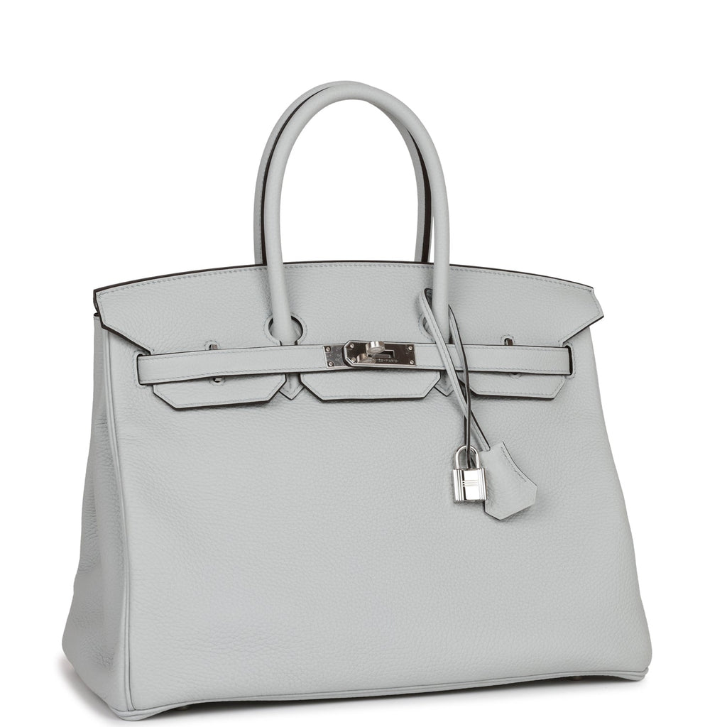 Hermes Clemence Leather Birkin 35 in White with Palladium HW – Chicago  Consignment