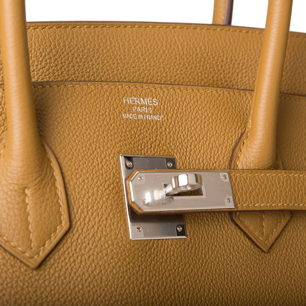 Hermès 35cm Bronze Dore Togo Birkin with Palladium Hardware