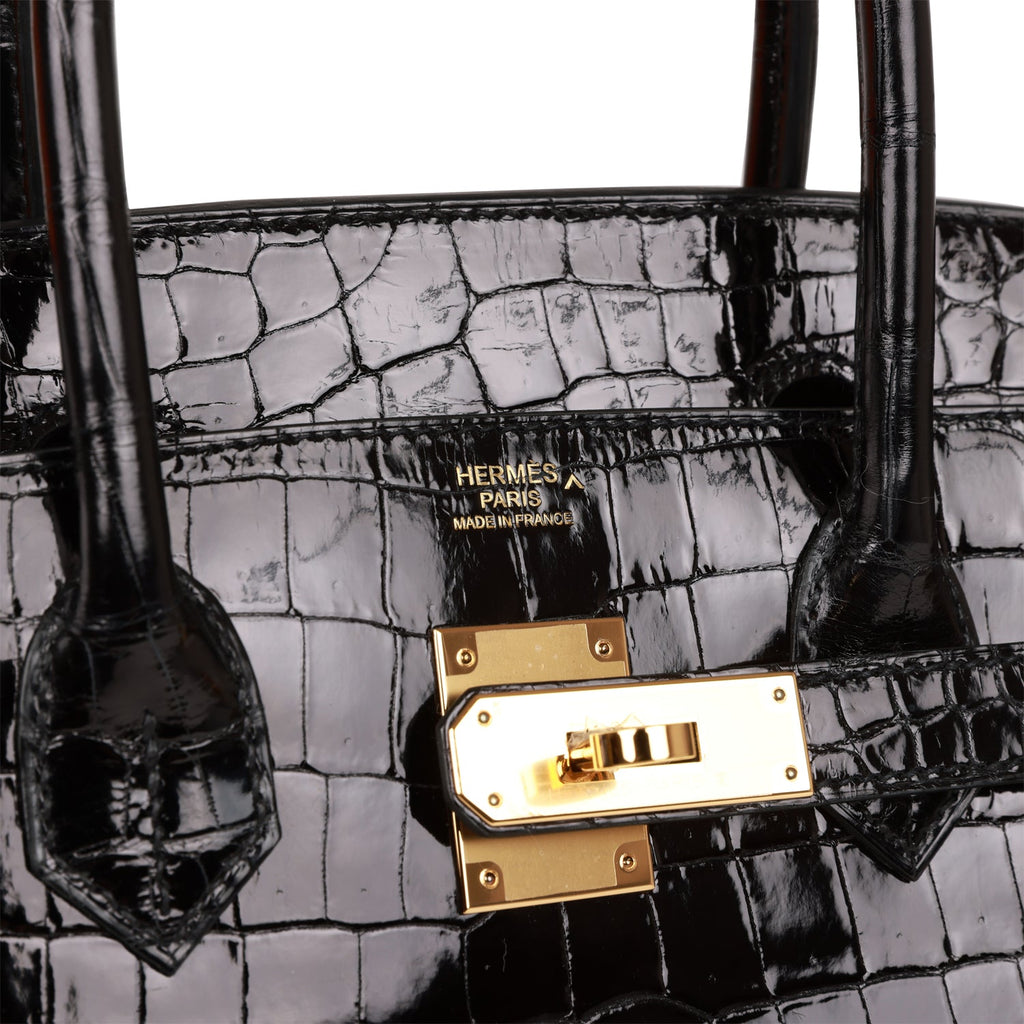 Hermès Birkin 30 Porosus Crocodile Black | SACLÀB