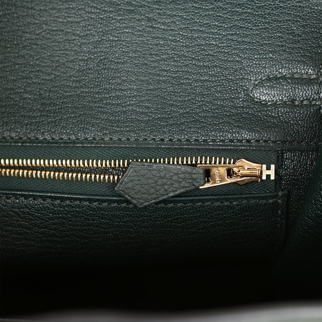 Hermes Green Vert Fonce Crocodile Gold Birkin 25 Handbag - MAISON de LUXE