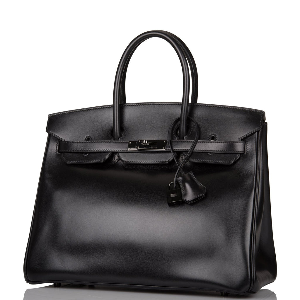Hermes Birkin Bag 35cm So Black Box Calf BHW For Sale at 1stDibs