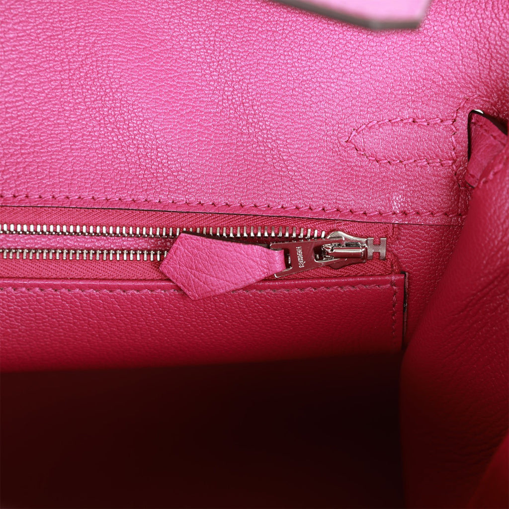 Hermès Birkin 25 Rose Tyrien Ostrich Palladium Hardware PHW — The
