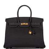 Hermes Birkin 35 Black Epsom Gold Hardware