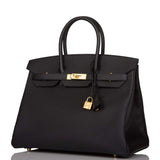 Hermes Birkin 35 Black Epsom Gold Hardware