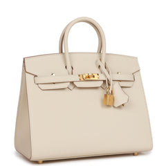 Hermes Birkin Sellier 25 Craie Epsom Gold Hardware
