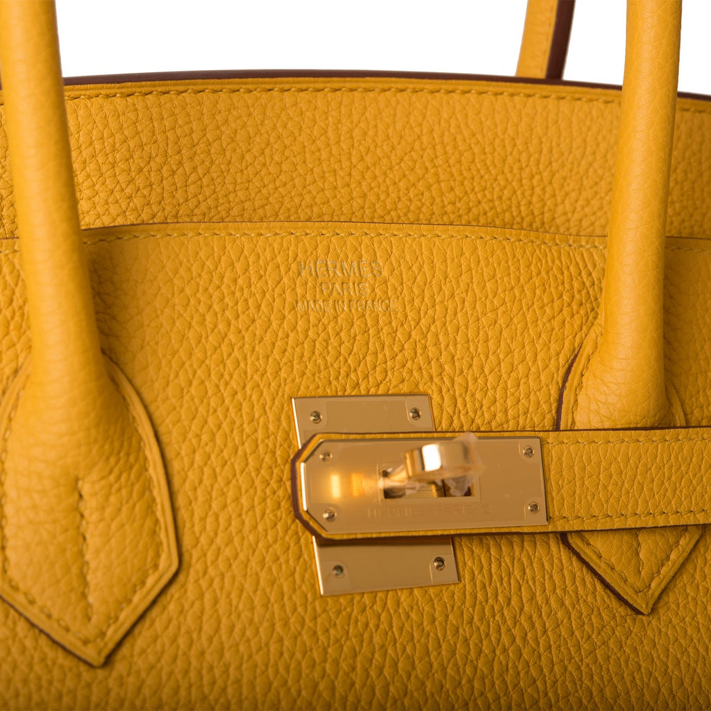 Sold at Auction: Hermes Jaune Ambre Togo Leather Birkin 35 W/Dust Cover