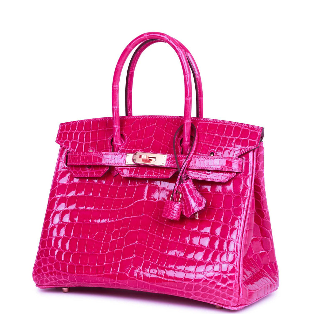 Hermes Birkin 30 Bag Rose Scheherazade Pink Crocodile Gold