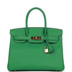 Hermes Birkin 30 Cactus Emerald Green Epsom Gold Bag Y Stamp, 2020