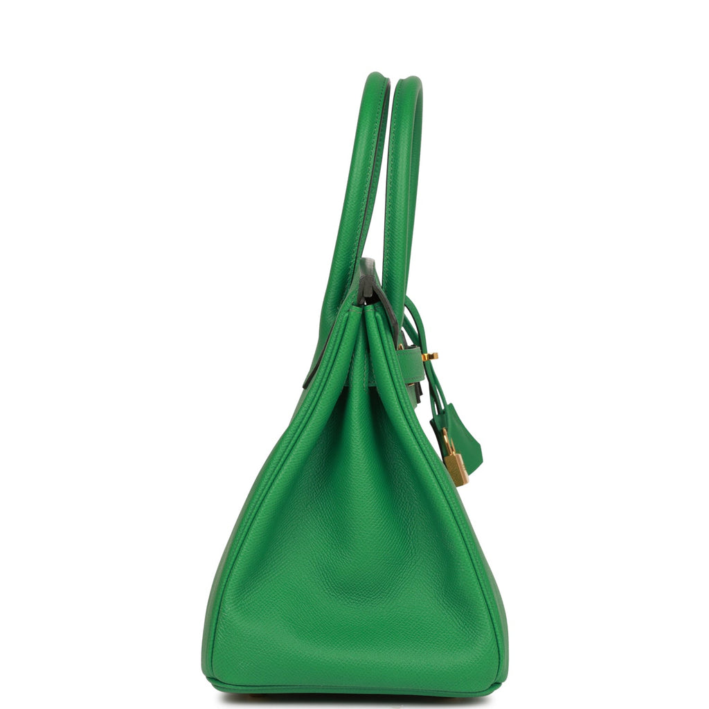 Hermes Birkin 30 Cactus Emerald Green Epsom Gold Bag - Chicjoy