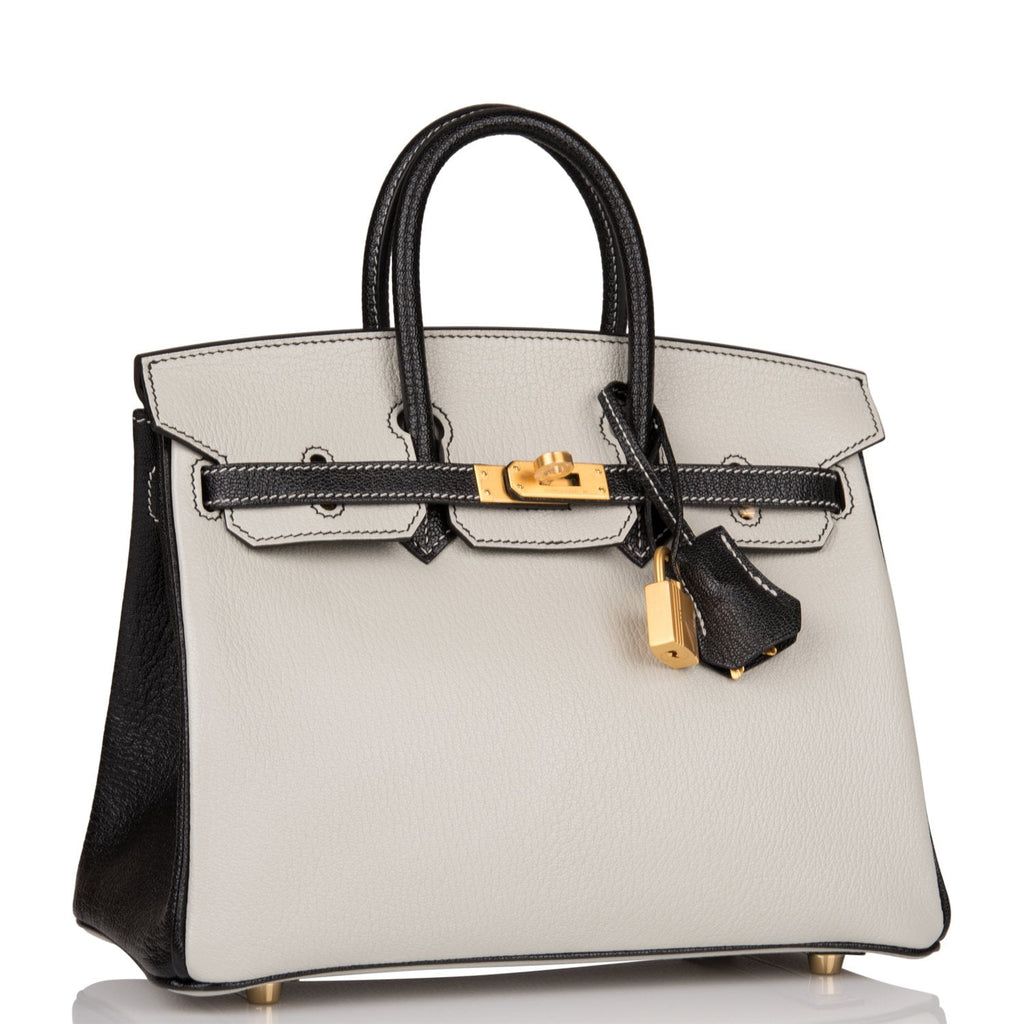 Pre-owned Hermes Special Order (HSS) Kelly Sellier 25 Gris Perle and  Anemone Chevre Brushed Gold Hardware