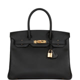 Hermes Birkin 30 Black Epsom Gold Hardware