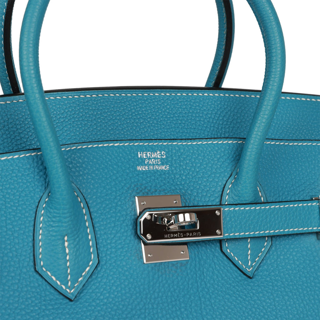 Hermes Birkin 35 Bag Blue de France Togo Leather Palladium Hardware –  Mightychic