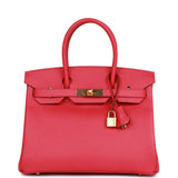 Hermes Birkin 30 Rose Extreme Epsom Gold Hardware