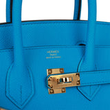Hermes Birkin 25 Bleu Tempete Niloticus Lisse Shiny Gold Hardware #D -  Vendome Monte Carlo