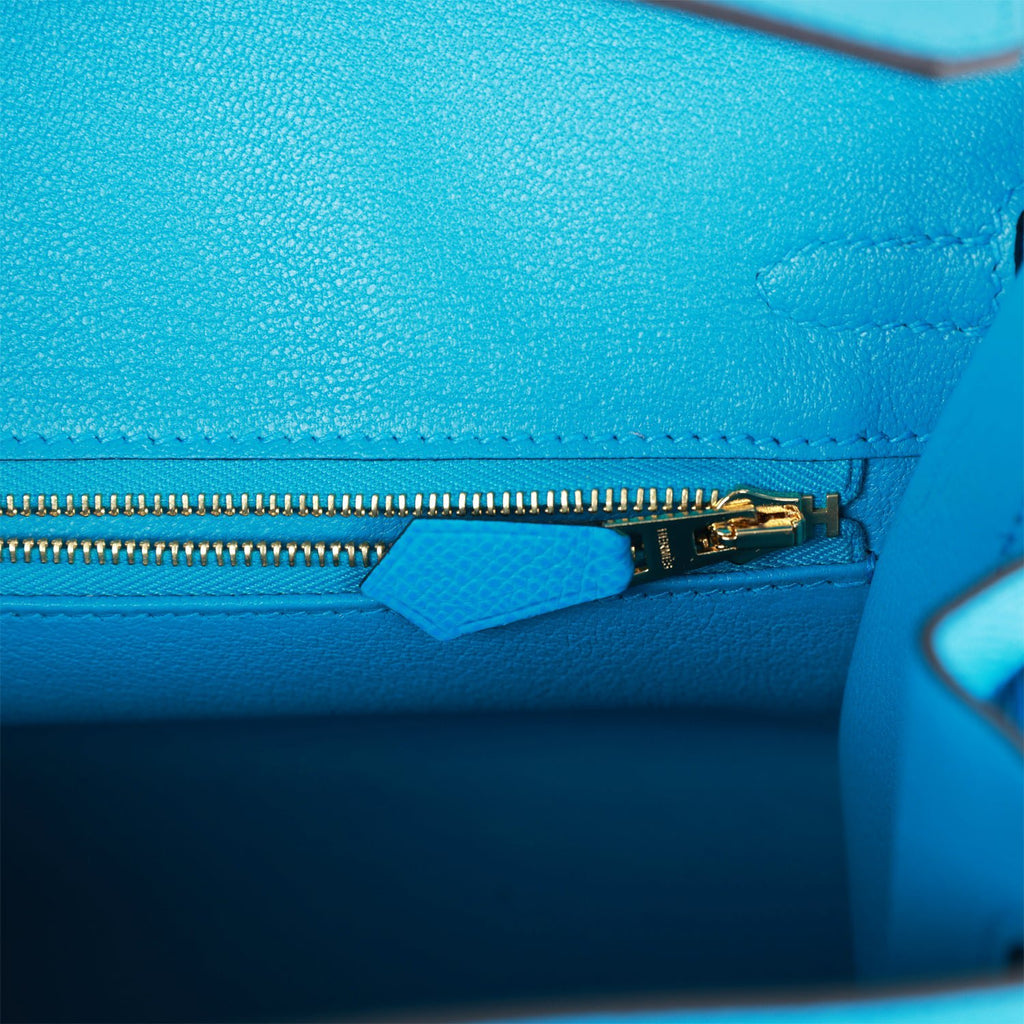 Hermes Birkin Sellier 25 Bleu Frida Epsom Gold Hardware – Madison Avenue  Couture