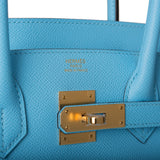 Hermes Birkin 30 Celeste Epsom Gold Hardware