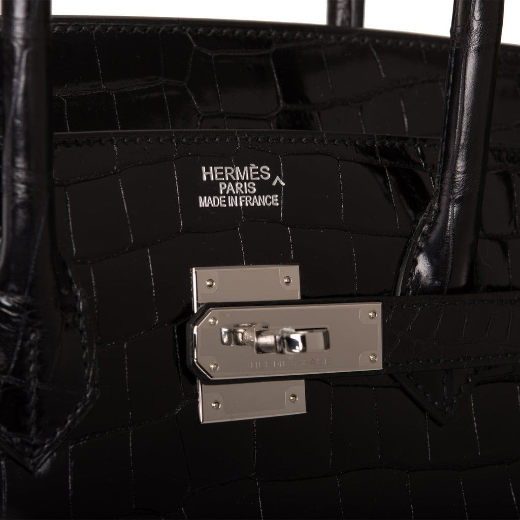 Hermès Birkin 35 Fuchsia Shiny Porosus Crocodile Palladium Hardware
