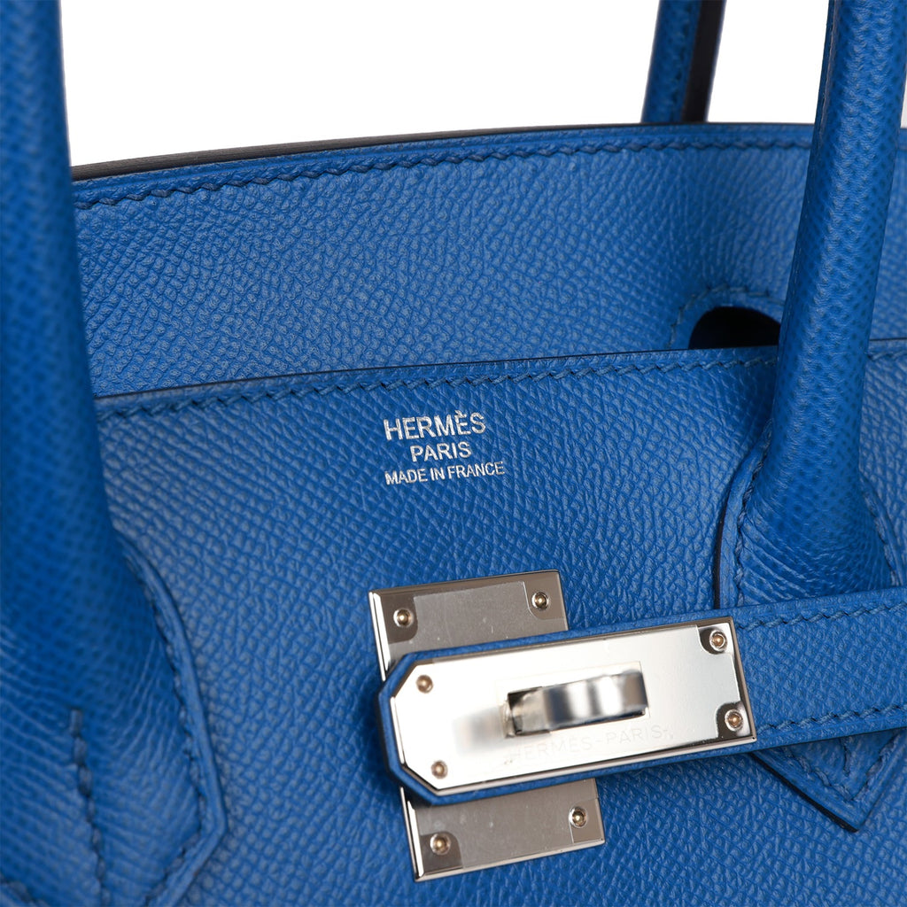 Hermes Special Order (HSS) Birkin Sellier 25 Bleu Brume and Bleu Zellige  Epsom Brushed Palladium Hardware
