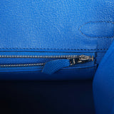 Hermes Birkin Sellier 30 Bleu France Epsom Palladium Hardware