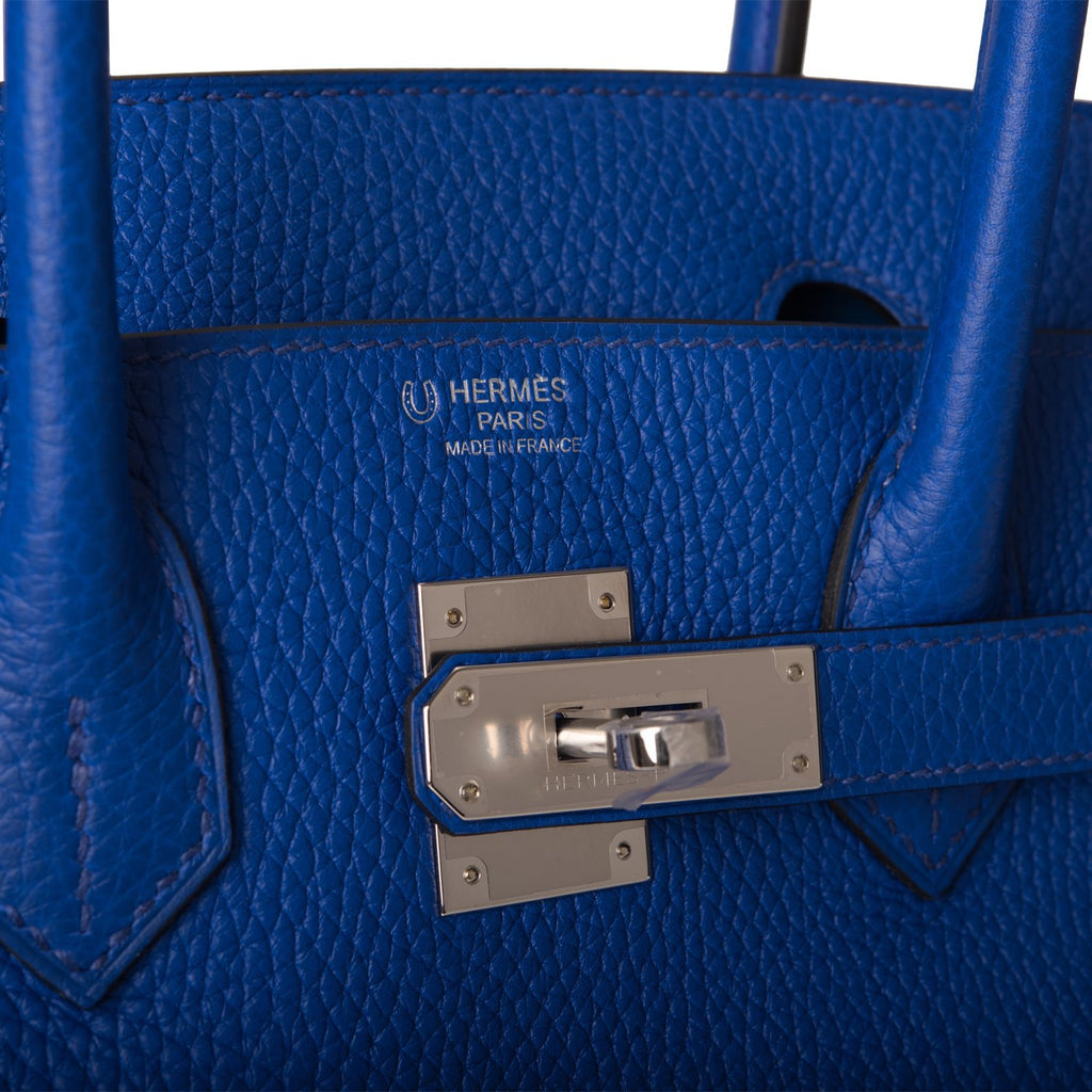 Hermes Birkin 30 Ghillies Bleu Saphir/Bleu Iris/Bleu de Malte Ostrich  Permabrass Hardware - Vendome Monte Carlo