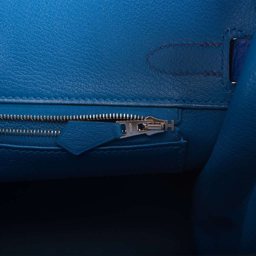 Hermes Birkin 30 Bleu Zanzibar Epsom Palladium Hardware #C