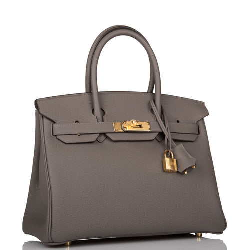Hermes Birkin 30 Etain Togo Gold Hardware