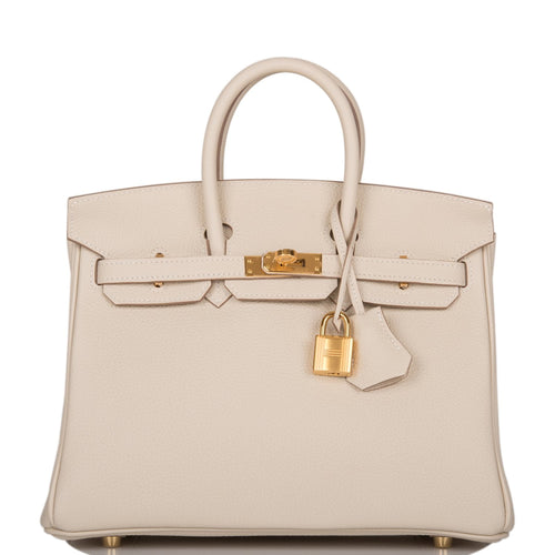 Hermes Birkin 25 Craie Togo Gold Hardware