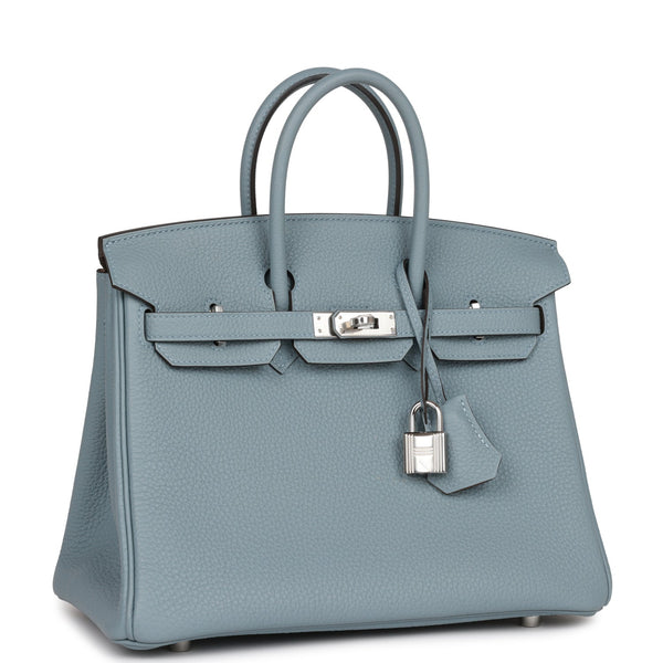 Hermes Birkin 25 Bleu Lin Verso Togo Palladium Hardware – Madison ...