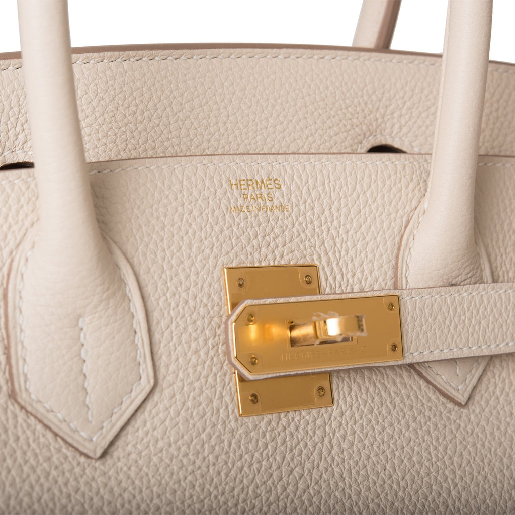 Hermes Birkin 30 Bag Craie Gold Hardware Togo Leather • MIGHTYCHIC