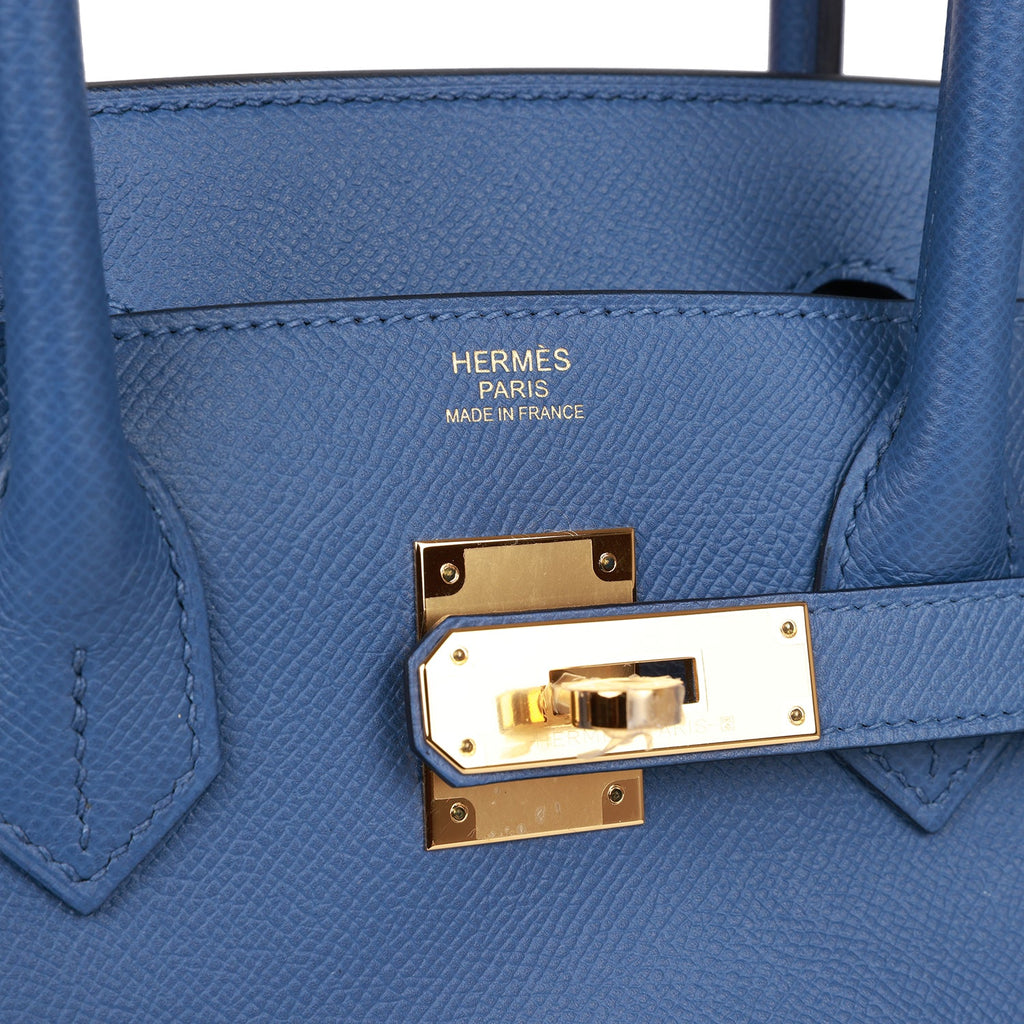 Hermes Birkin 30cm Two Tone Blue Paradise & Graphite Original Epsom GHD  with Half-hand Stitching 