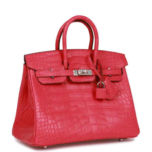 Hermes Birkin 25 Rose Extreme Matte Alligator Palladium Hardware ...