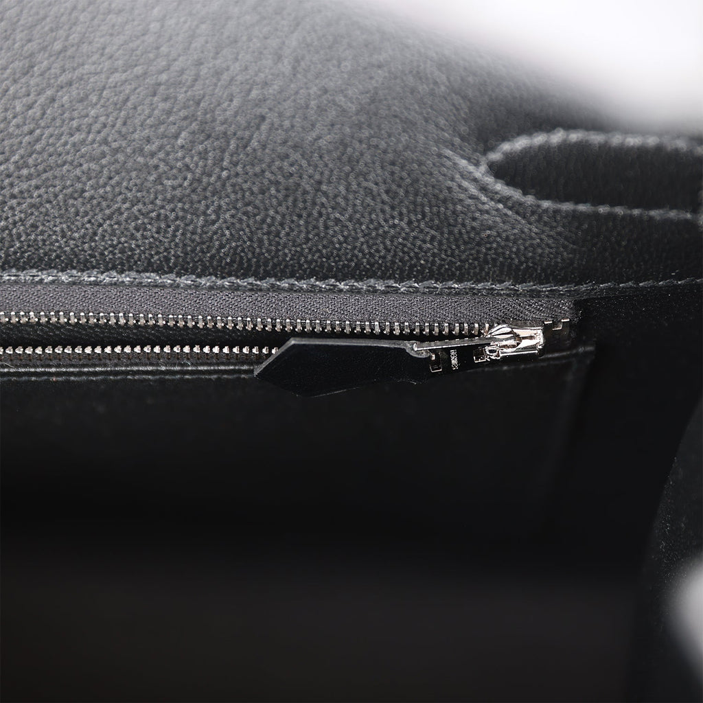 Hermes Kelly Sellier 25 Black Box Palladium Hardware Bag – MAISON de LUXE