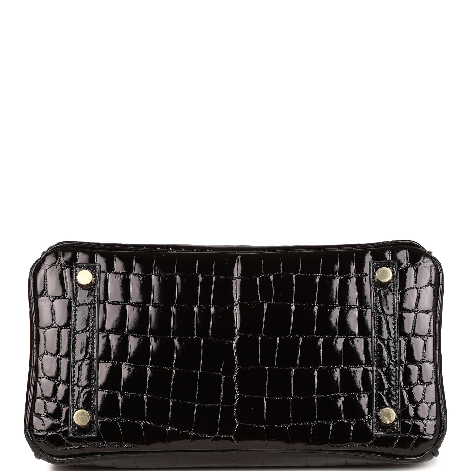 Hermes Birkin 25 Black Shiny Niloticus Crocodile Gold Hardware ...