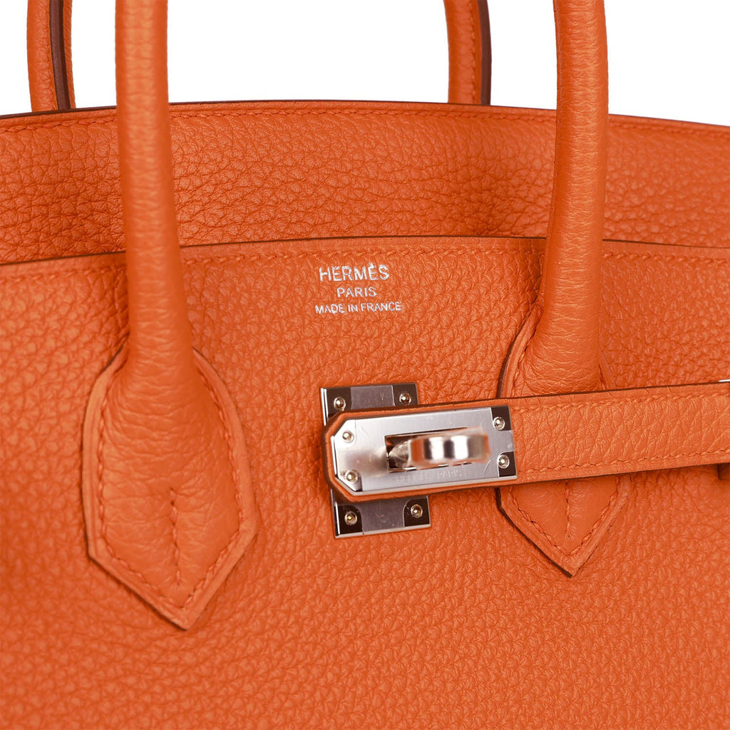 Hermes Birkin 25CM Orange Togo Palladium Hardware Handbag DOLERXZDE 14 –  Max Pawn