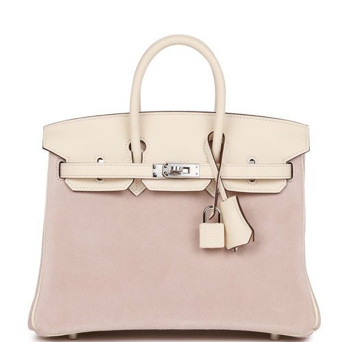 Hermes Birkin 25 Glycine Grizzly and Nata Swift Palladium Hardware