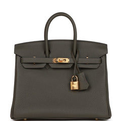 Hermes Birkin 25 Vert de Gris Togo Gold Hardware