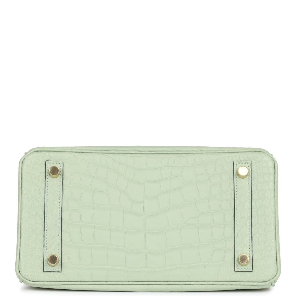 Hermes Green Vert d'eau Crocodile Birkin 25 Handbag - MAISON de LUXE