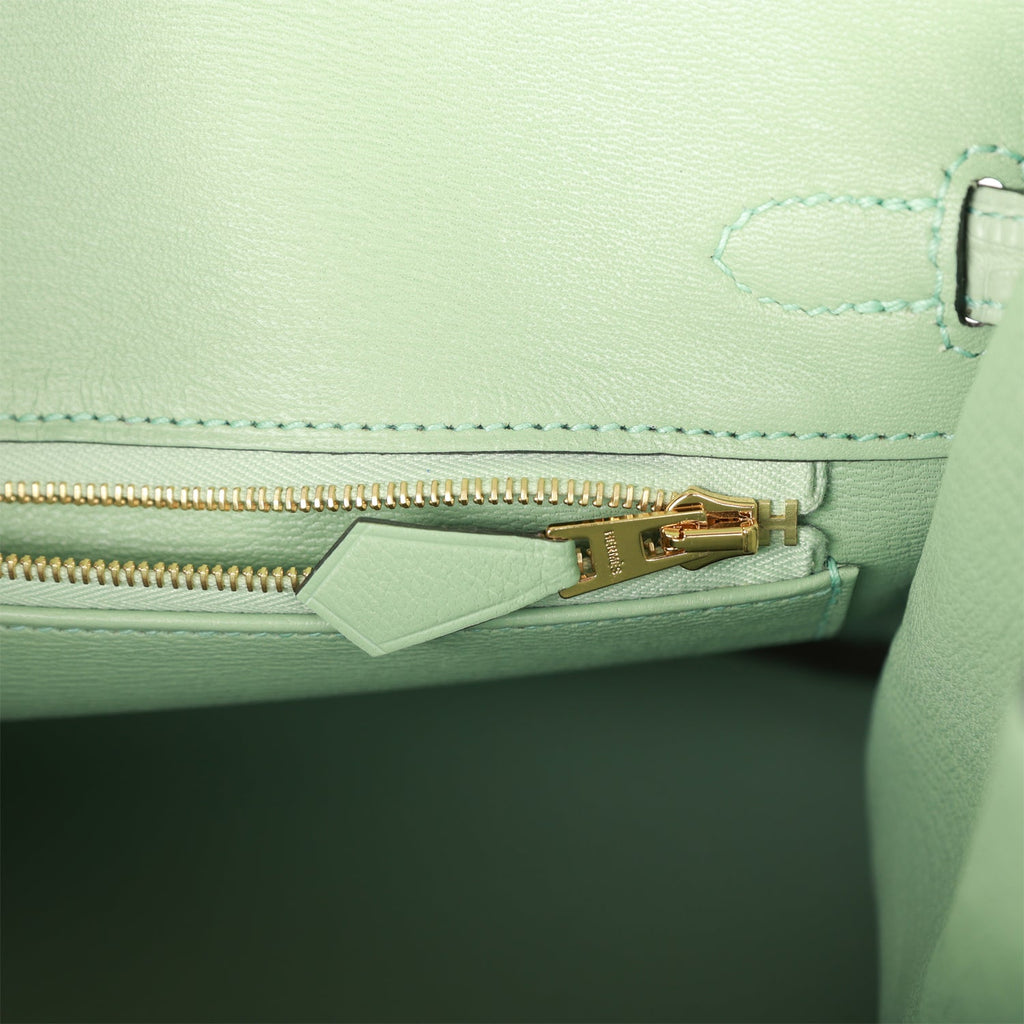 Hermès 25cm Birkin Vert d'Eau Matte Alligator Gold Hardware – Privé Porter