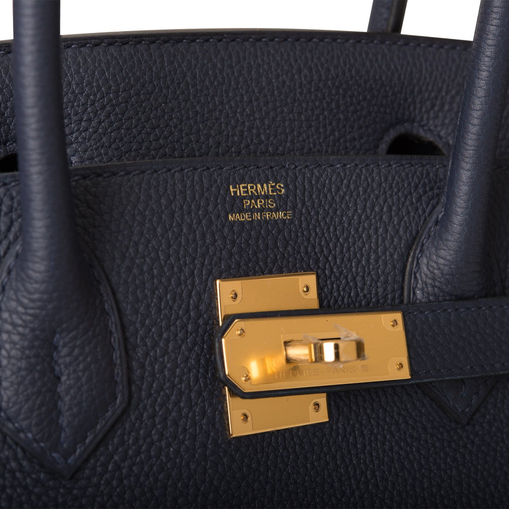 Hermes Birkin 30 Bleu Nuit Togo Gold Hardware