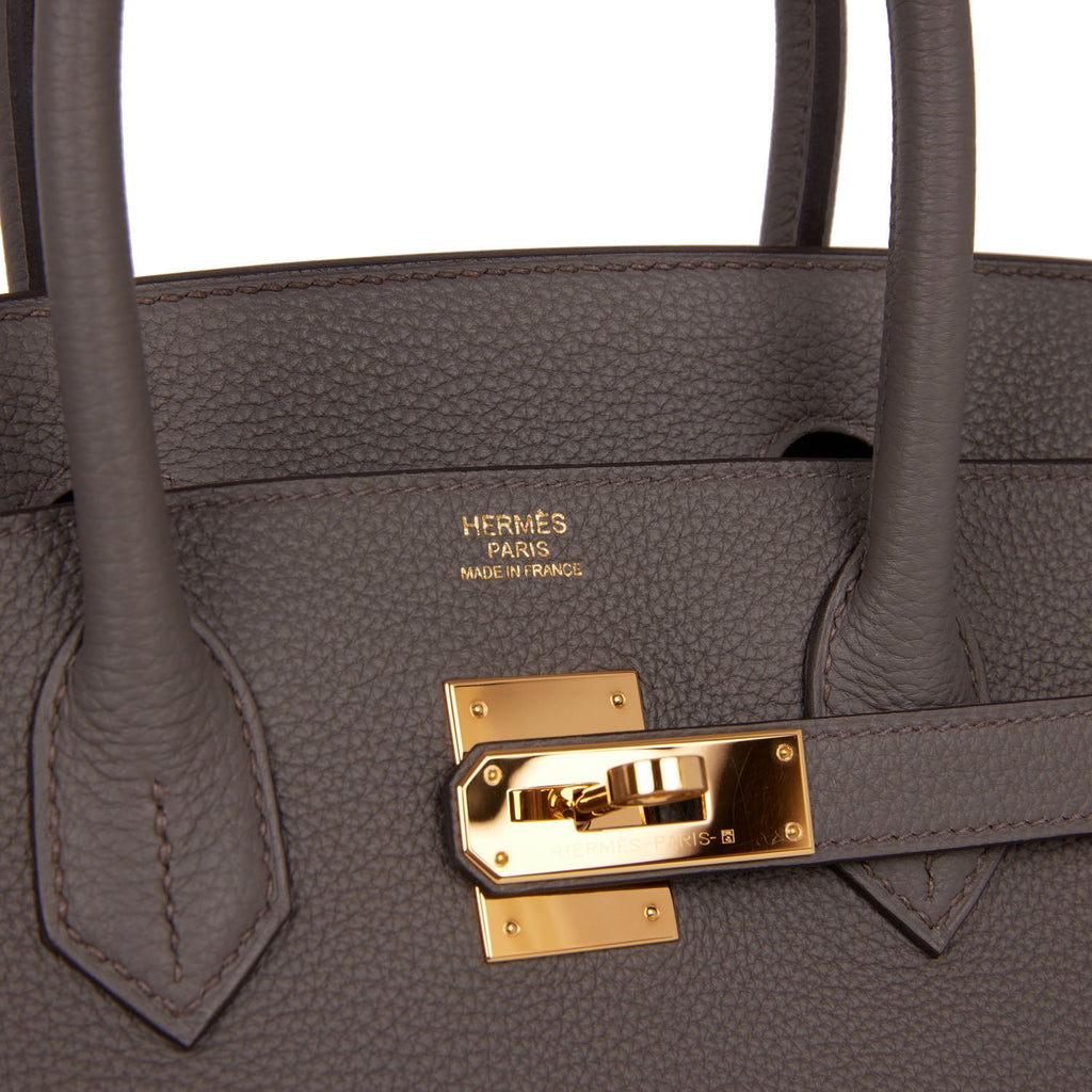 Hermes　Birkin bag 30　Etain　Togo leather　Gold hardware