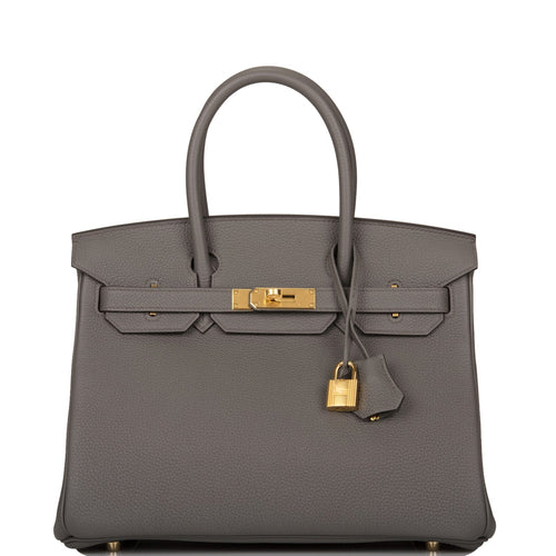 Hermes Birkin 30 Etain Togo Gold Hardware