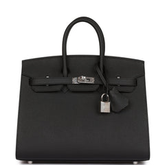 Hermes Black Palladium hardware Epsom Birkin Sellier 25 Bag Hermes