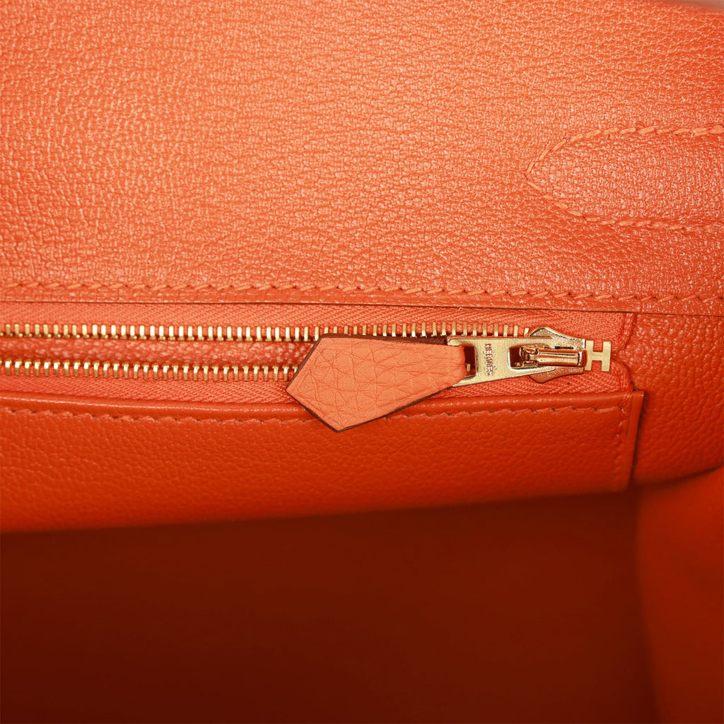 Hermes Birkin Bag 30cm Orange Poppy Clemence Gold Hardware