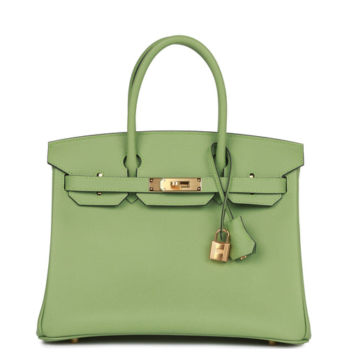 Hermès HSS Birkin 30 in Shiny Tri-colour Emerald Green Vert Émeraude,  Ficelle & Géranium Niloticus with Gold Hardware - Bags - Kabinet Privé